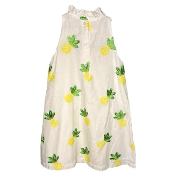 Janie & Jack Embroidered Pineapple Dress size 5 - Picture 3 of 5